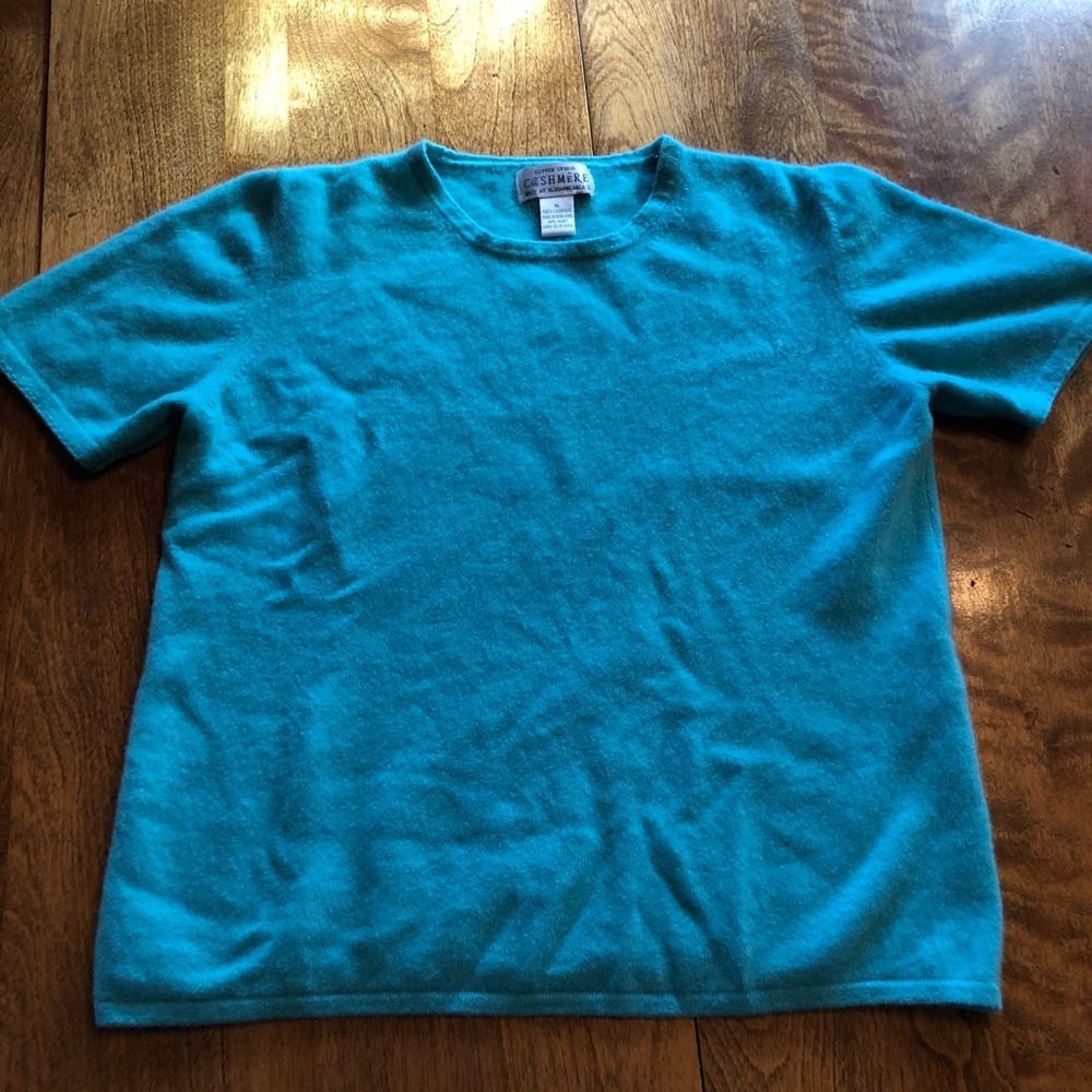 XL Sutton Studio 100% Cashmere blue sweater - Picture 2 of 4